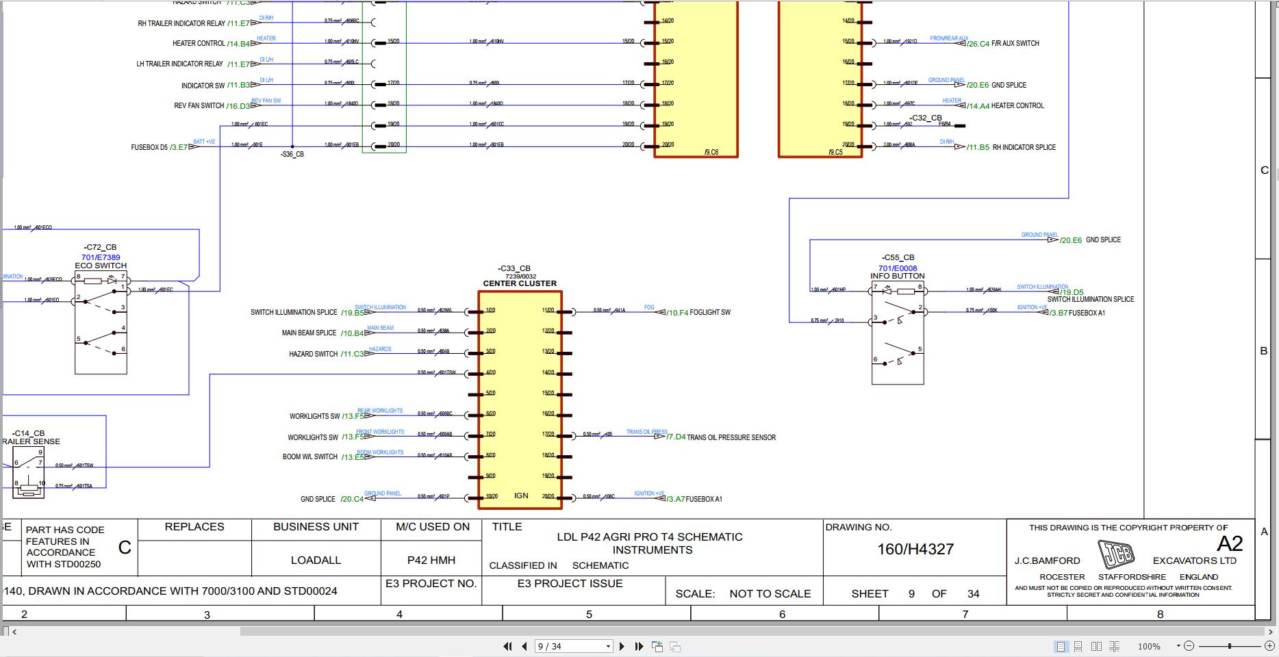 JCB Telehandler 536-70 LP T4F Electrical and Hydraulic Diagram