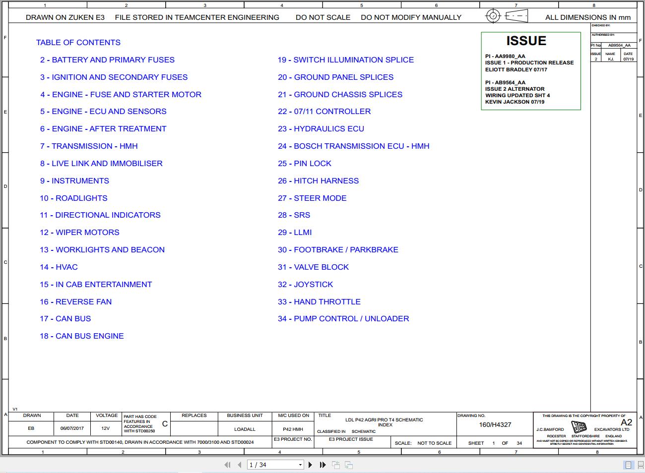 JCB Telehandler 536 70 T4F Electrical and Hydraulic Diagram (1)