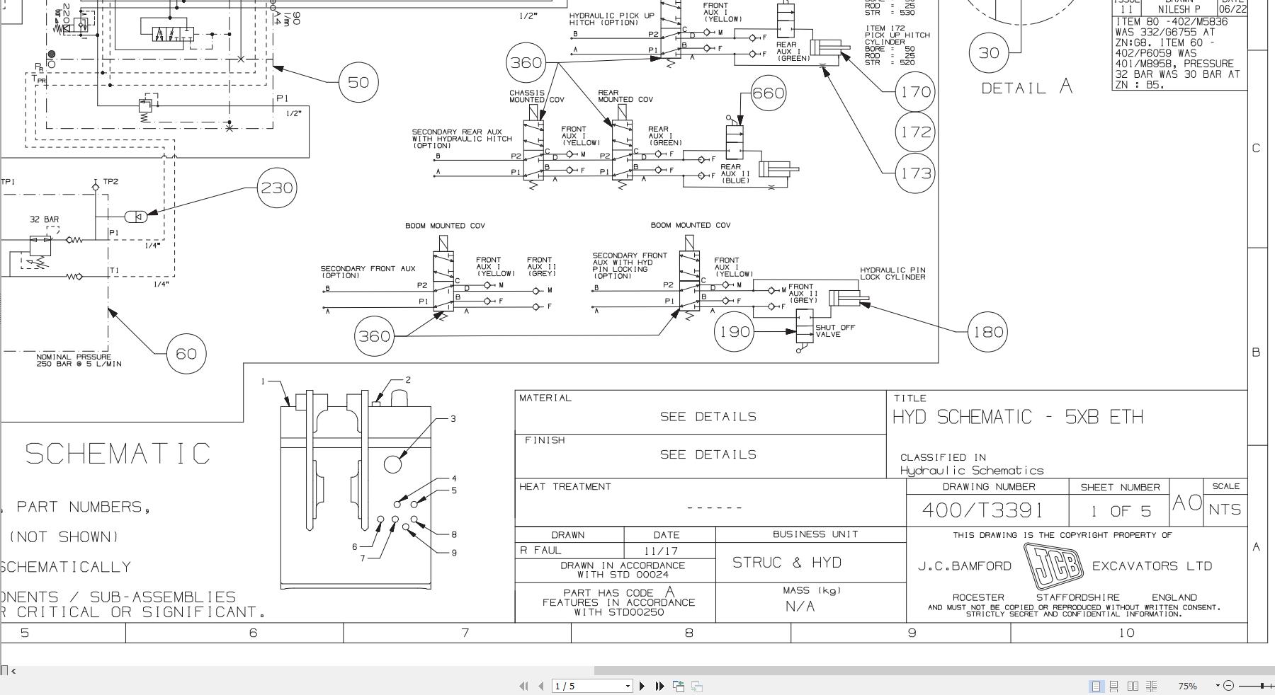 JCB Telehandler 536 95 UN3 GB3 2020 2025 Electrical and Hydraulic Diagram (3)