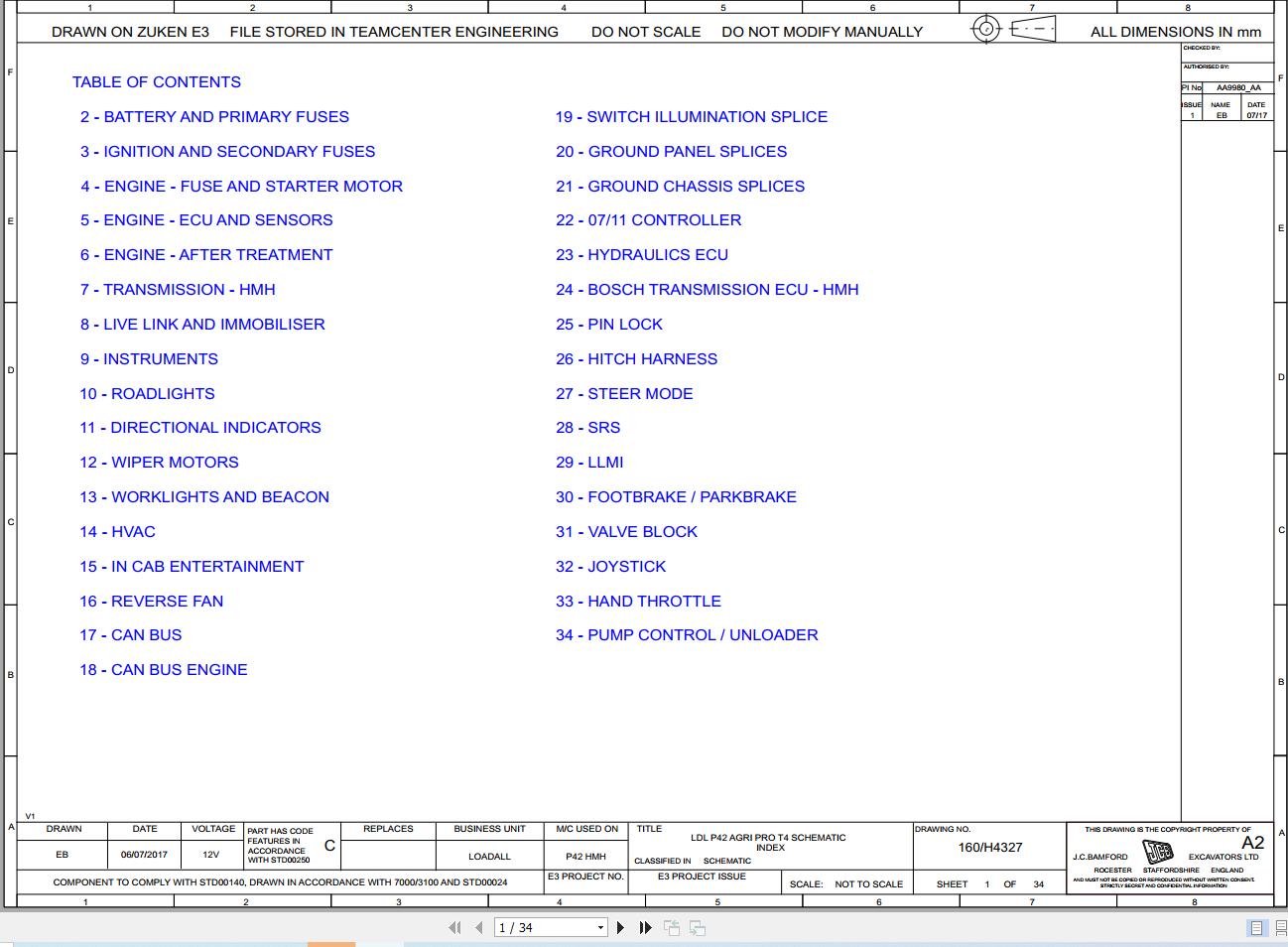 JCB Telehandler 536T60 AG55 T4F 2017 Electrical and Hydraulic Diagram (1)