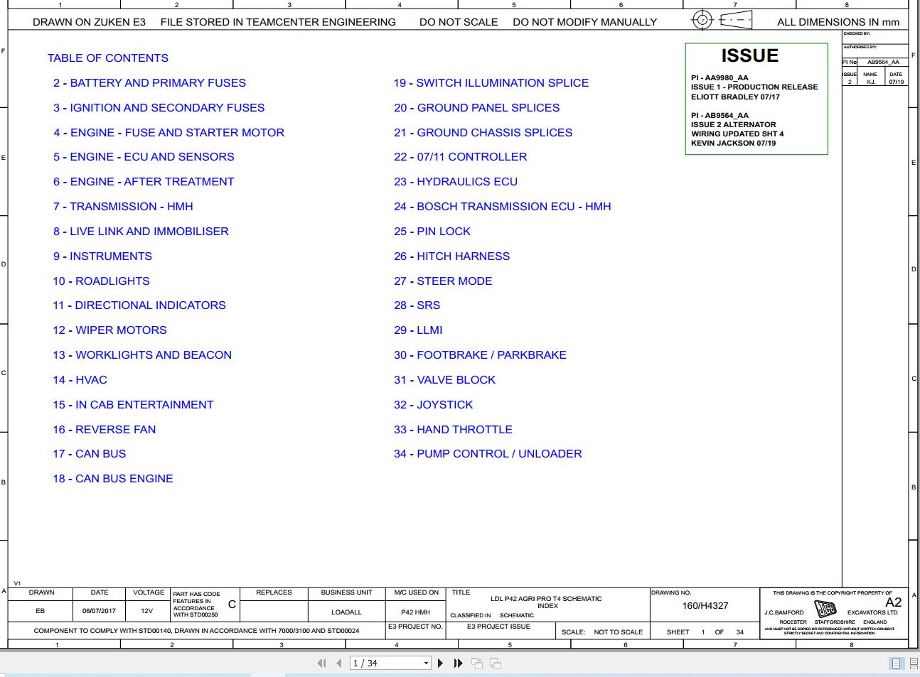 JCB Telehandler 536T60 T4F 2014 2019 Electrical and Hydraulic Diagram (1)