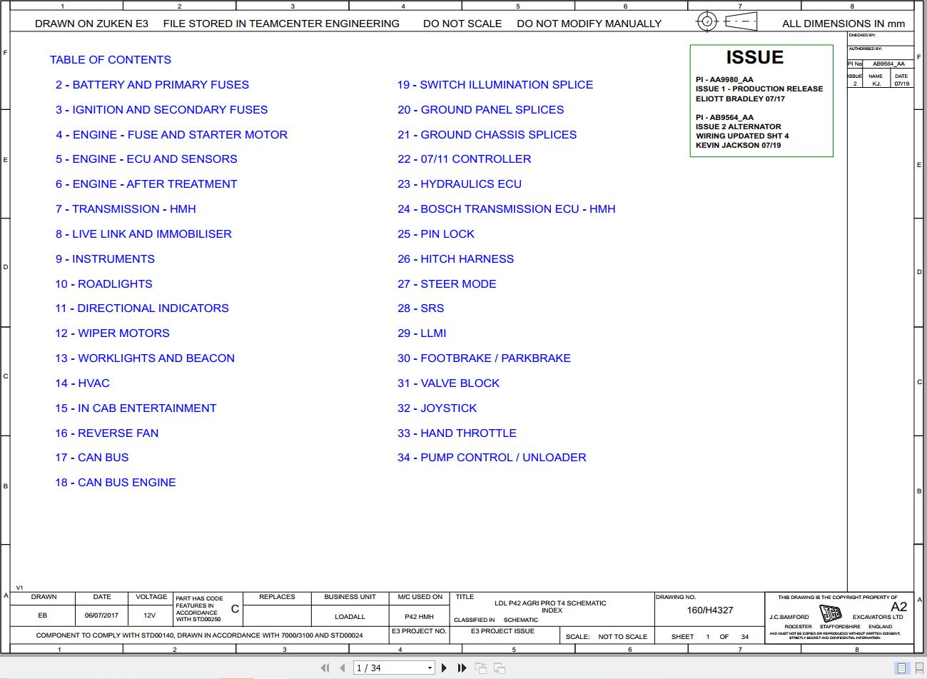 JCB Telehandler 536T70 LP T4F 2016 2017 Electrical and Hydraulic Diagram (1)