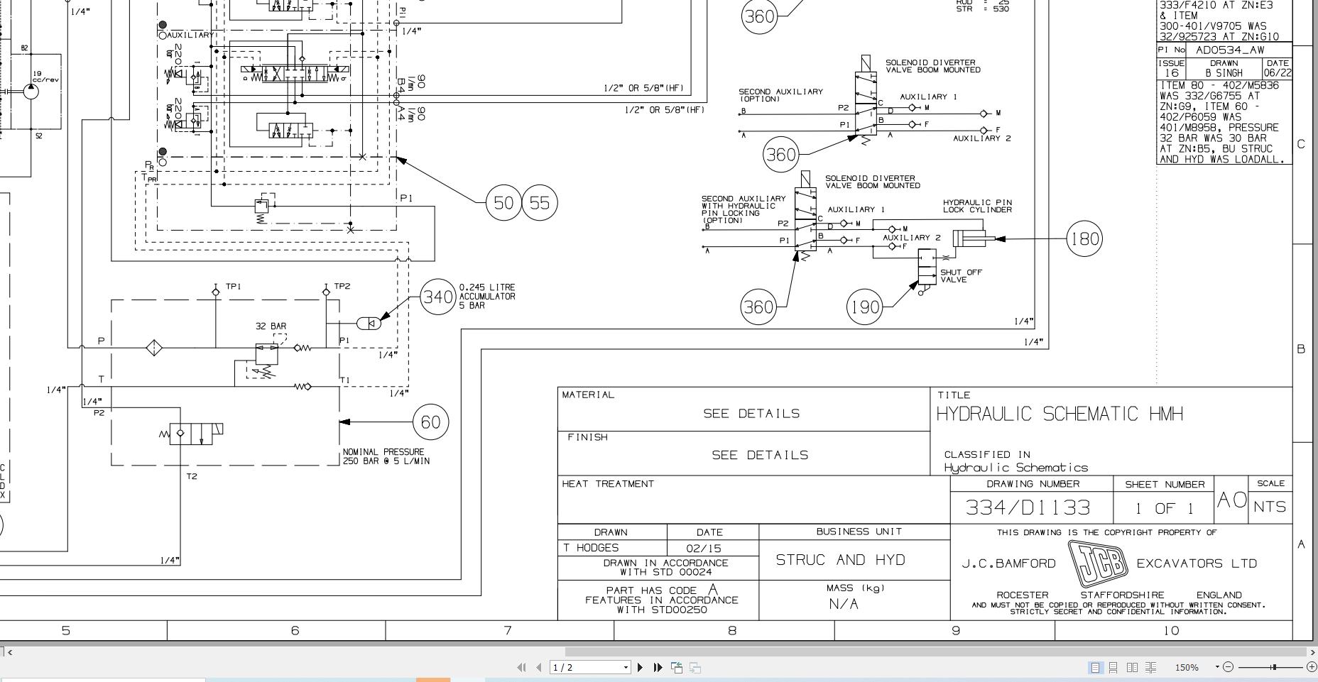 JCB Telehandler 536T70 LP T4F 2016 2017 Electrical and Hydraulic Diagram (3)