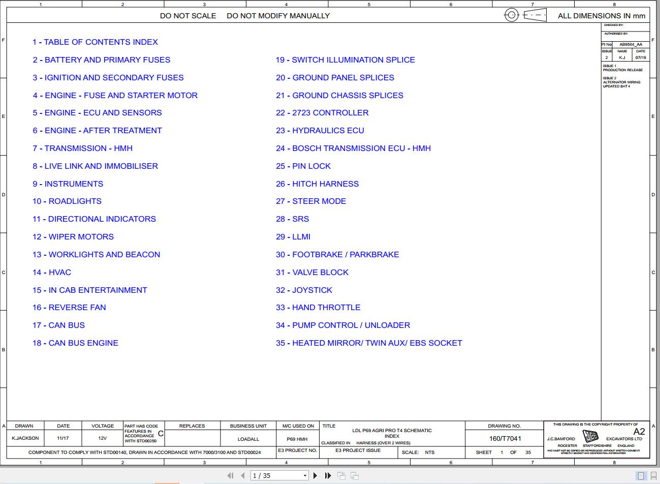 JCB Telehandler 536X60 T4F 2017 2019 Electrical and Hydraulic Diagram (1)