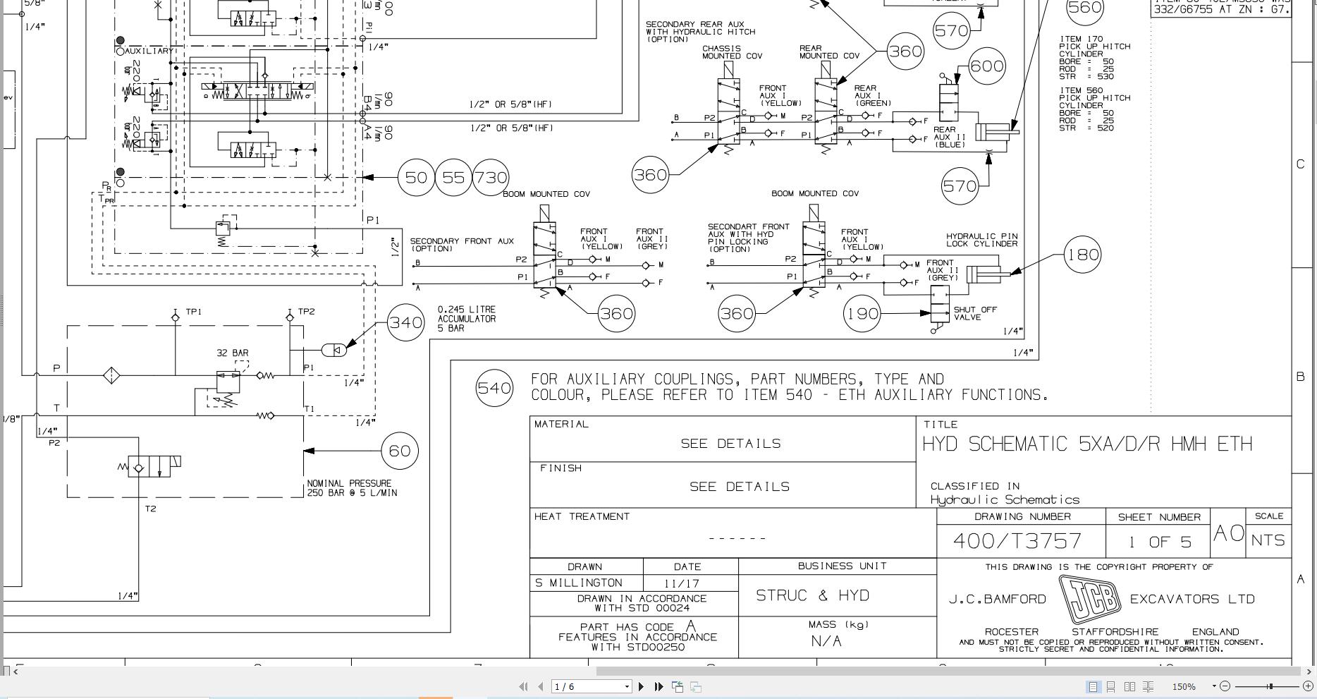 JCB Telehandler 536X70 T4F 2017 2021 Electrical and Hydraulic Diagram (3)