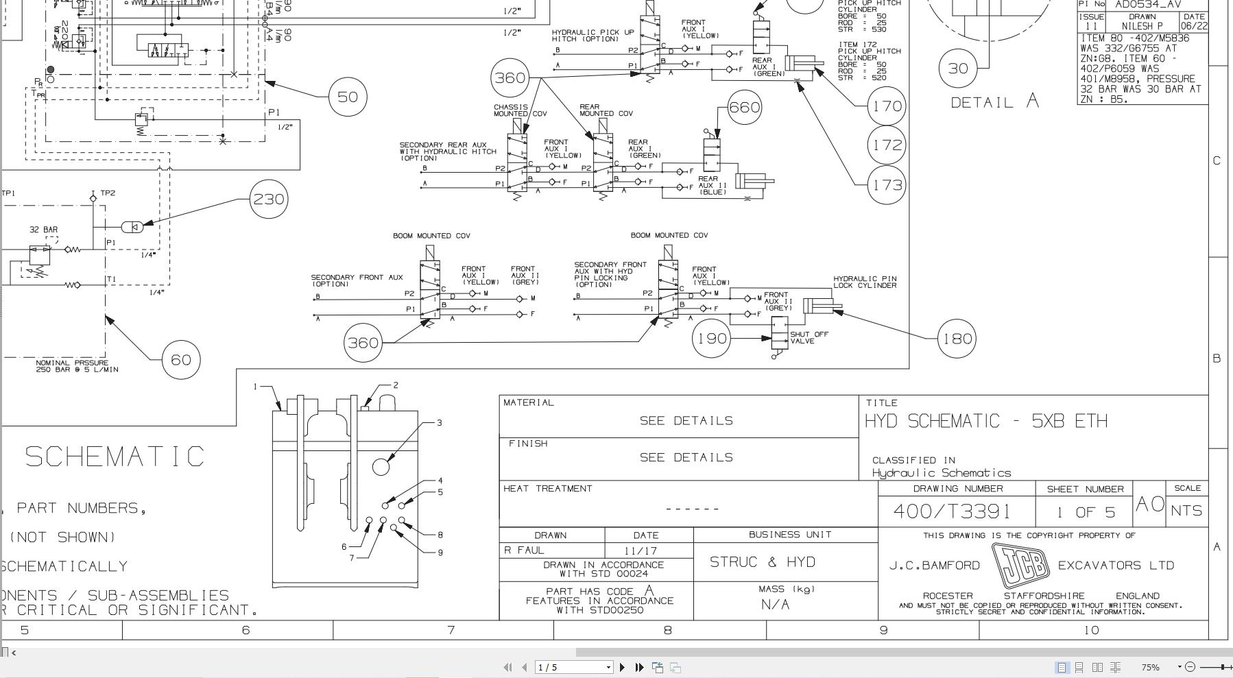 JCB Telehandler 536X95 STV 4.8L 2020 2025 Electrical and Hydraulic Diagram (3)