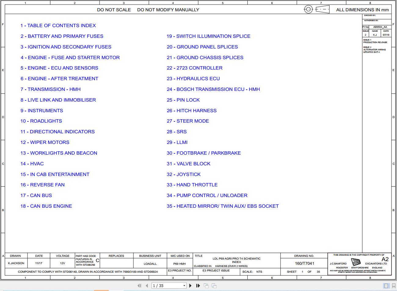 JCB Telehandler 538 60 T4F 2020 2025 Electrical and Hydraulic Diagram (1)