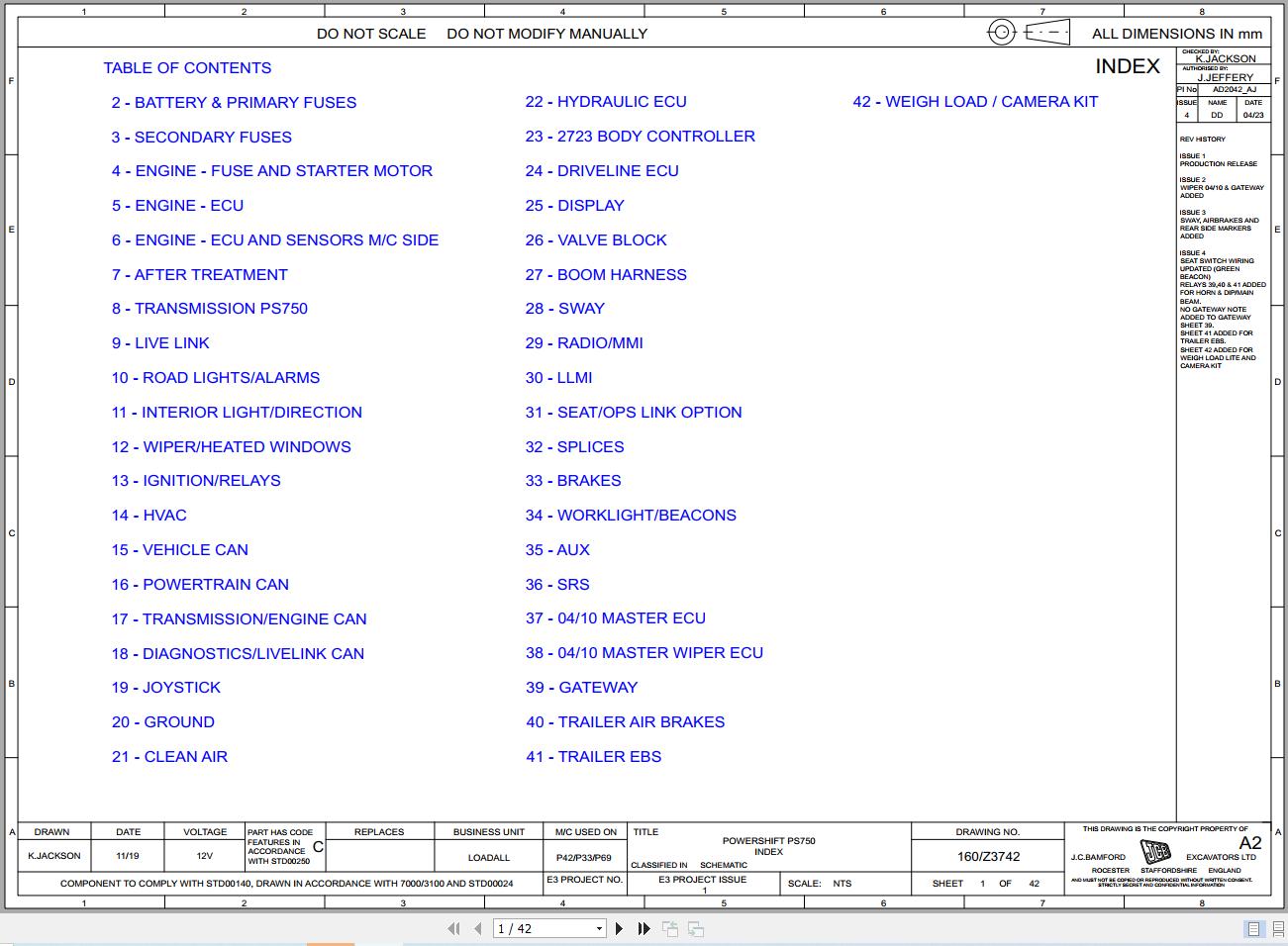 JCB Telehandler 538 60 UN3 GB3 2020 2025 Electrical and Hydraulic Diagram (1)