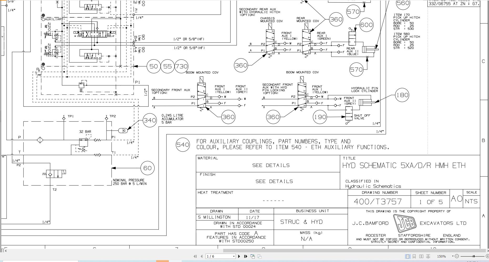 JCB Telehandler 538 70 STV 4.8L 2020 Electrical and Hydraulic Diagram (3)