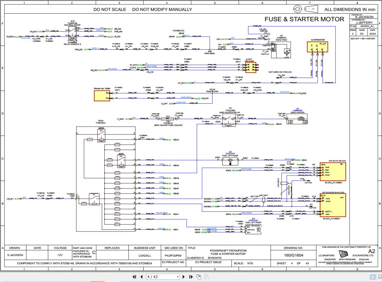 JCB Telehandler 538X60 T4F 2019 2021 Electrical and Hydraulic Diagram (2)