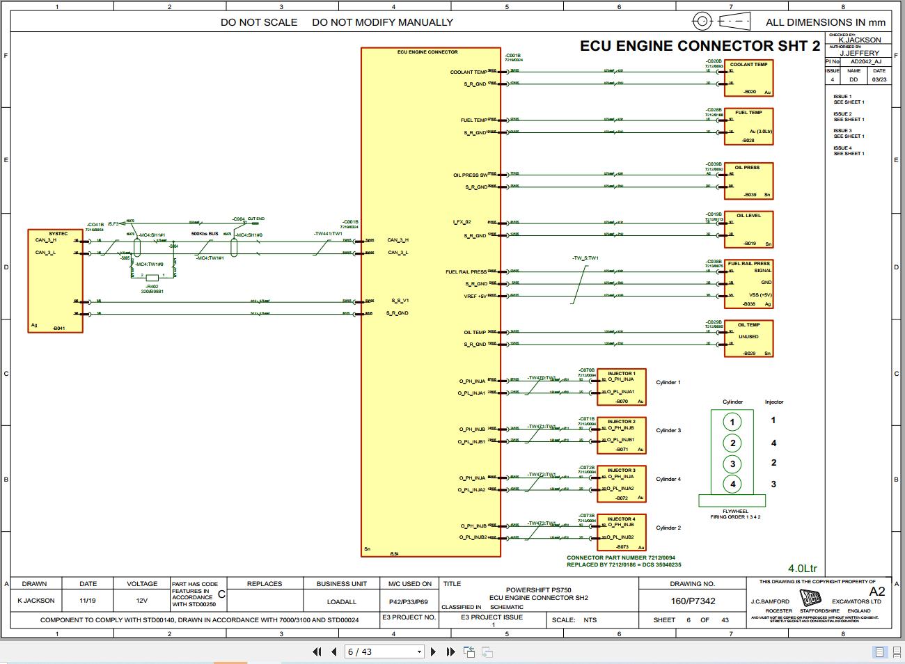 JCB Telehandler 538X70 STV 4.8L 2021 2025 Electrical and Hydraulic Diagram (2)