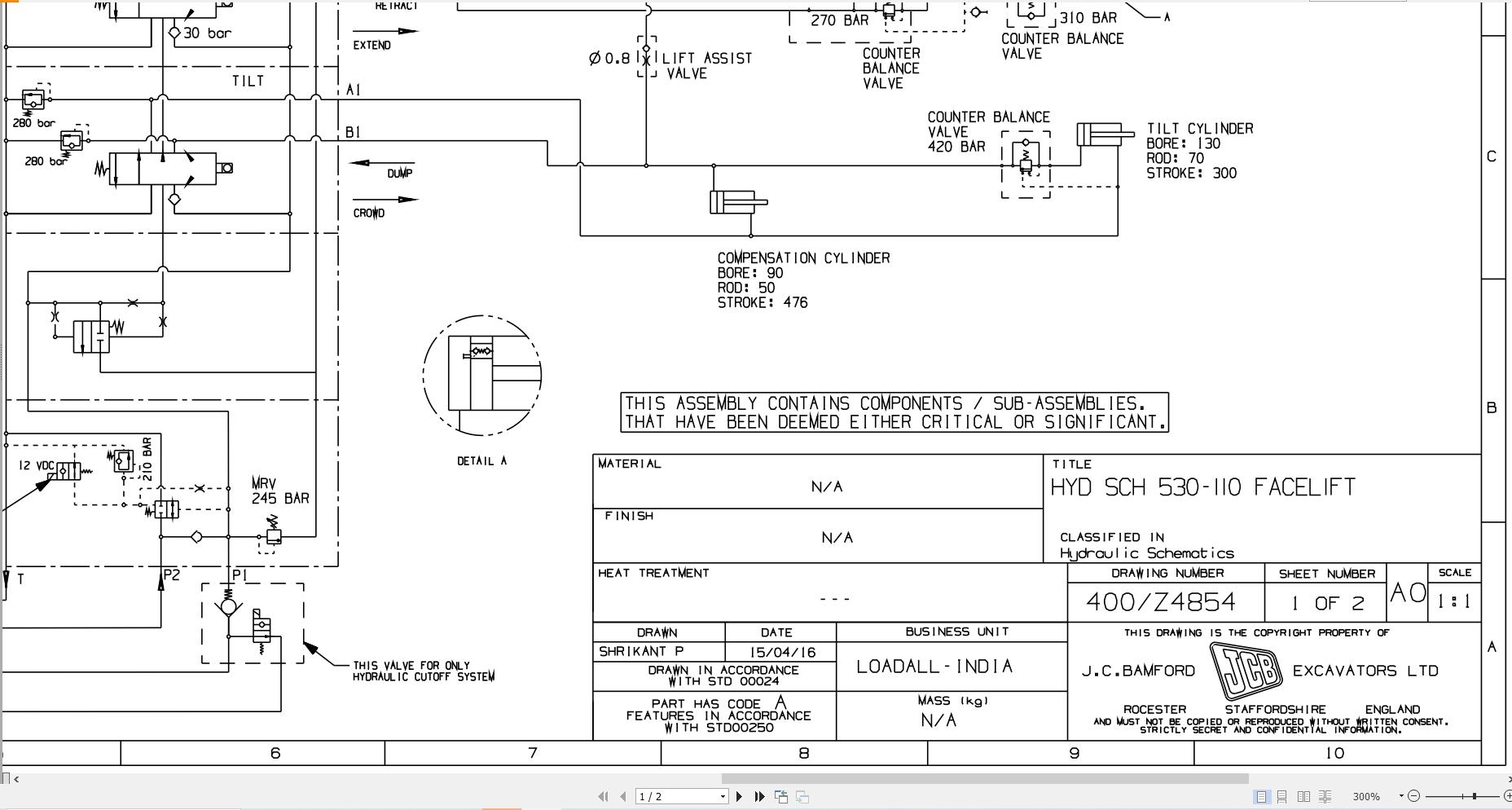 JCB Telehandler 540 110 T2 56kW RAJ Electrical and Hydraulic Diagram (2)