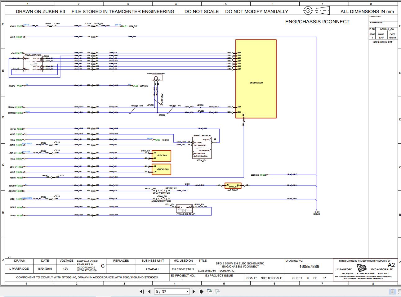 JCB Telehandler 540 170 MP STV 3L 2019 Electrical and Hydraulic Diagram (2)