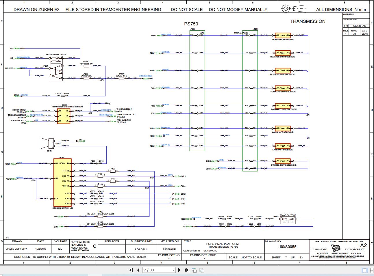JCB Telehandler 540 170 MP T4F 2016 2020 Electrical and Hydraulic Diagram (2)