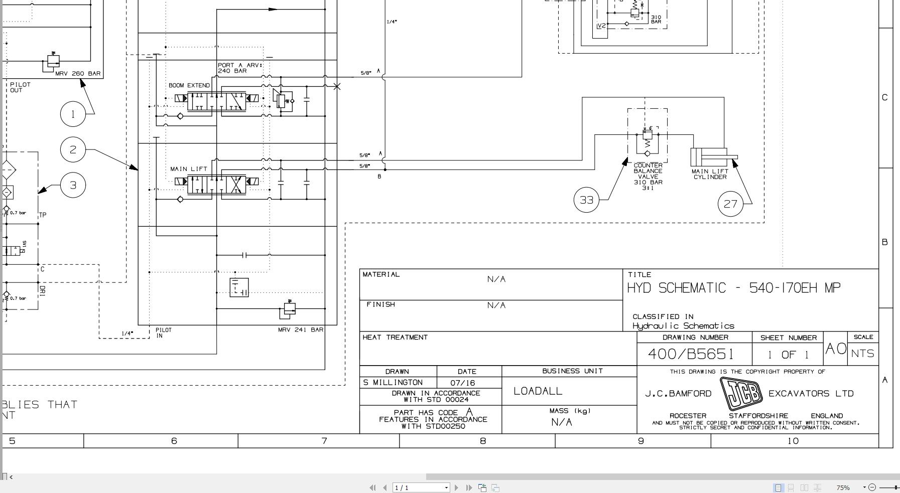 JCB Telehandler 540 170 MP T4F 2016 2020 Electrical and Hydraulic Diagram (3)
