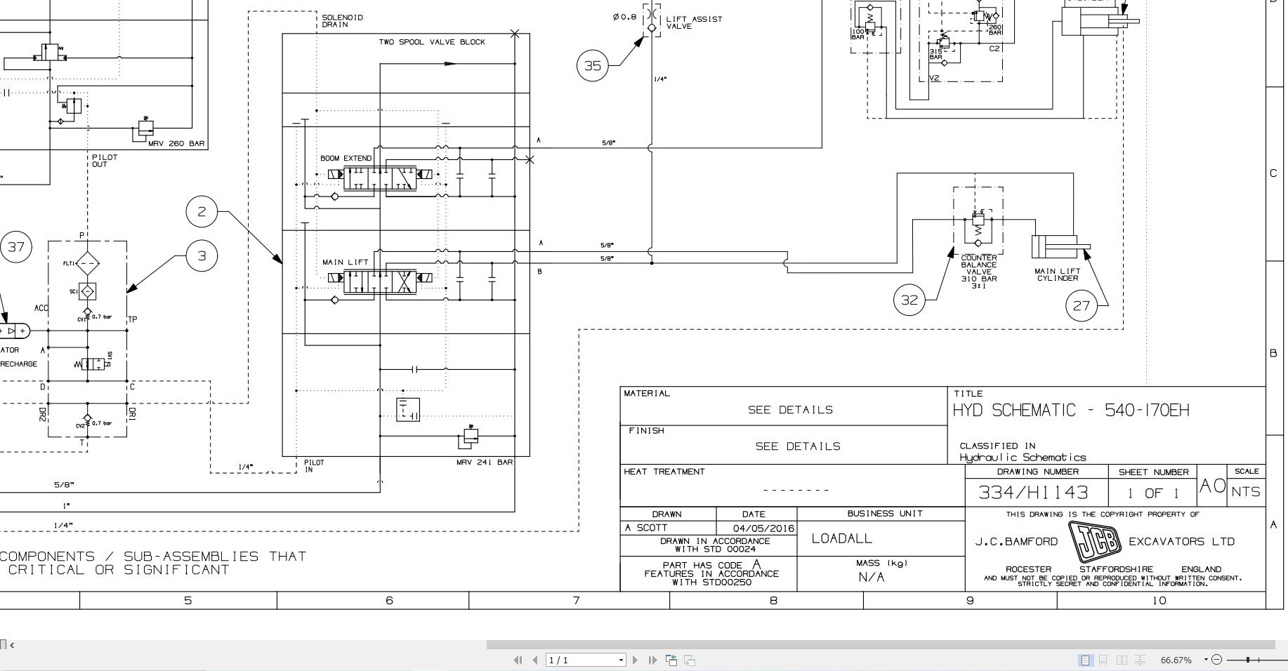 JCB Telehandler 540 170 MP T4F 55kW 2016 2020 Electrical and Hydraulic Diagram (2)