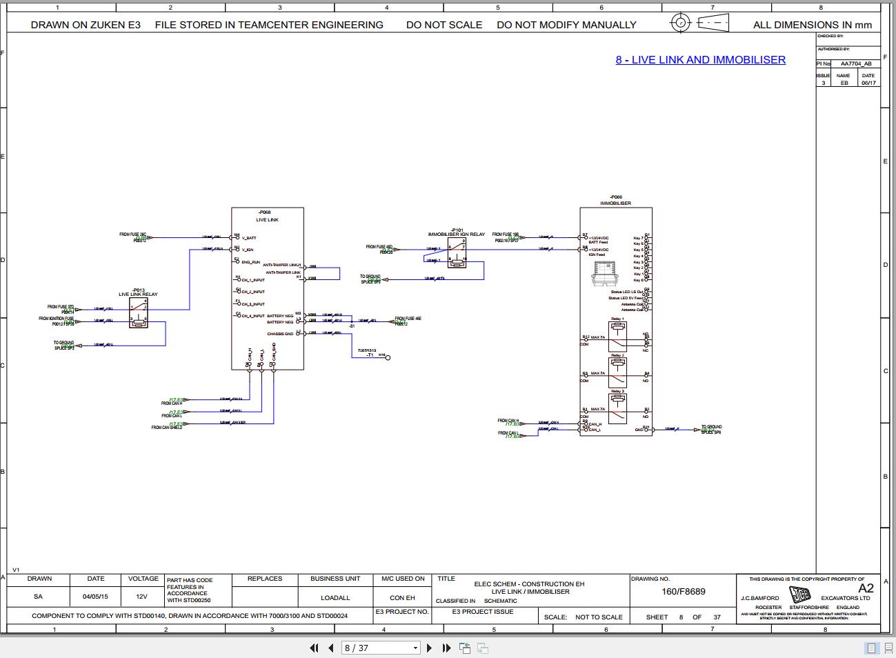 JCB Telehandler 540 170 MP UN3 GB3 2018 2022 Electrical and Hydraulic Diagram (2)