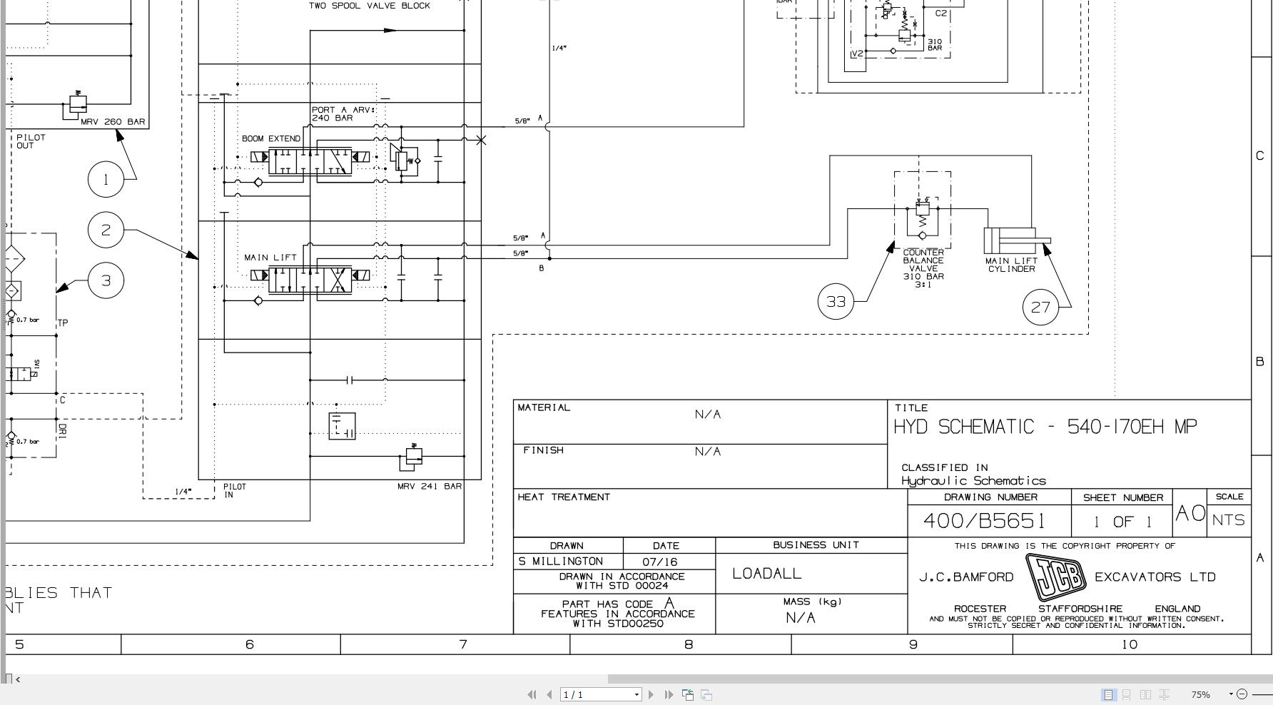 JCB Telehandler 540 170 MP UN3 GB3 2018 2022 Electrical and Hydraulic Diagram (3)