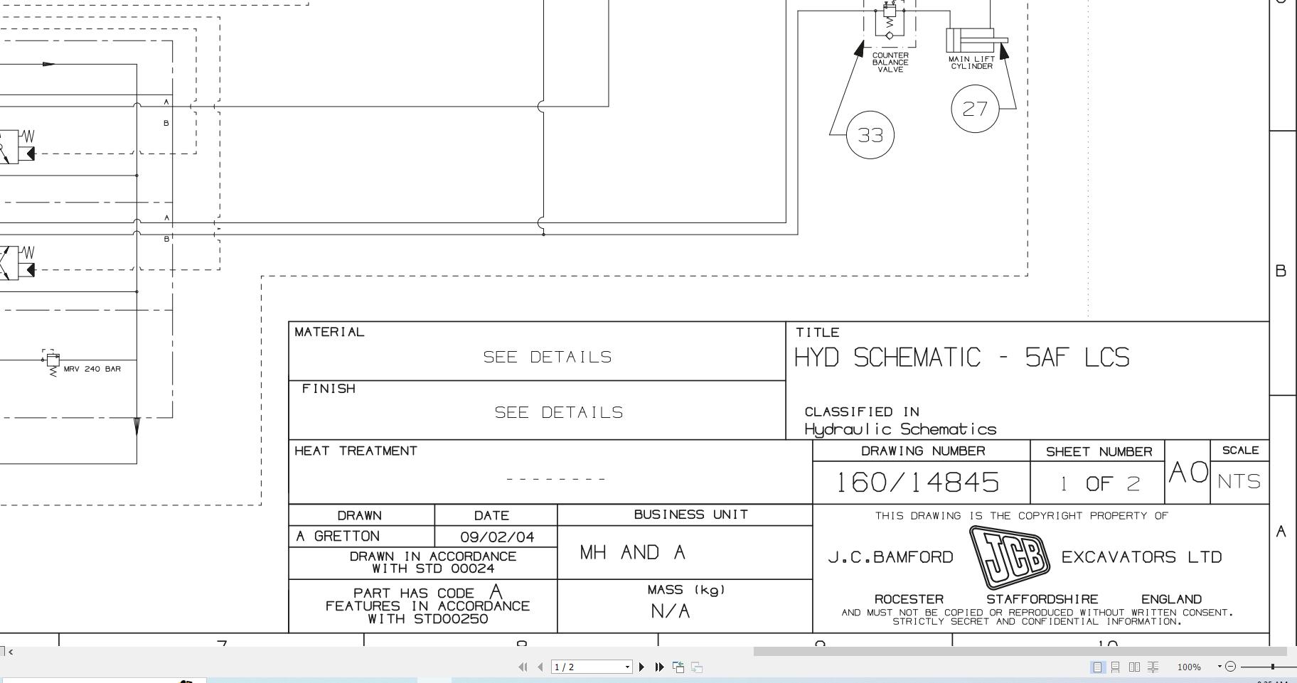 JCB Telehandler 540 170 T2 9B9 2013 Electrical and Hydraulic Diagram (1)
