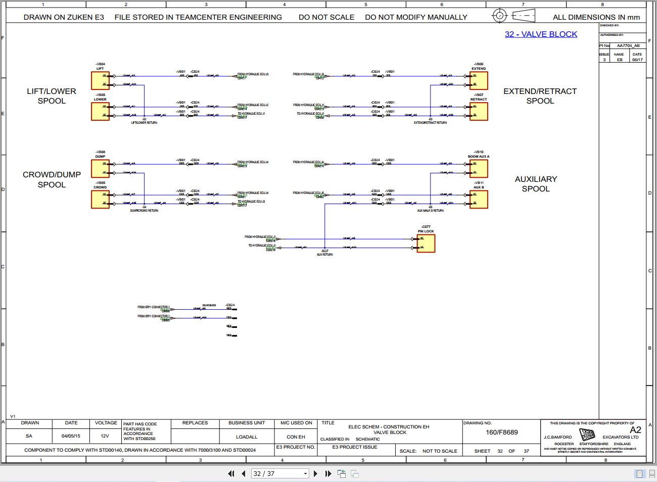 JCB Telehandler 540 170 UN3 GB3 Electrical and Hydraulic Diagram (2)
