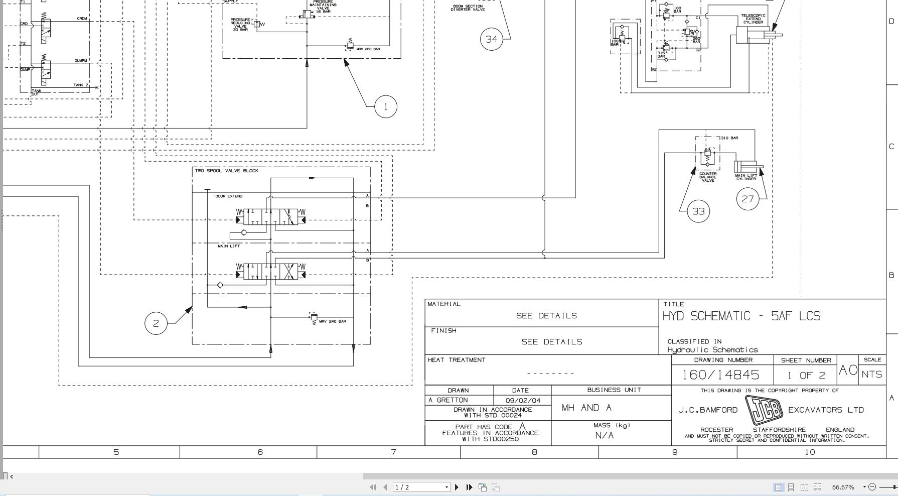 JCB Telehandler 540 170 UN3 GB3 Electrical and Hydraulic Diagram (3)