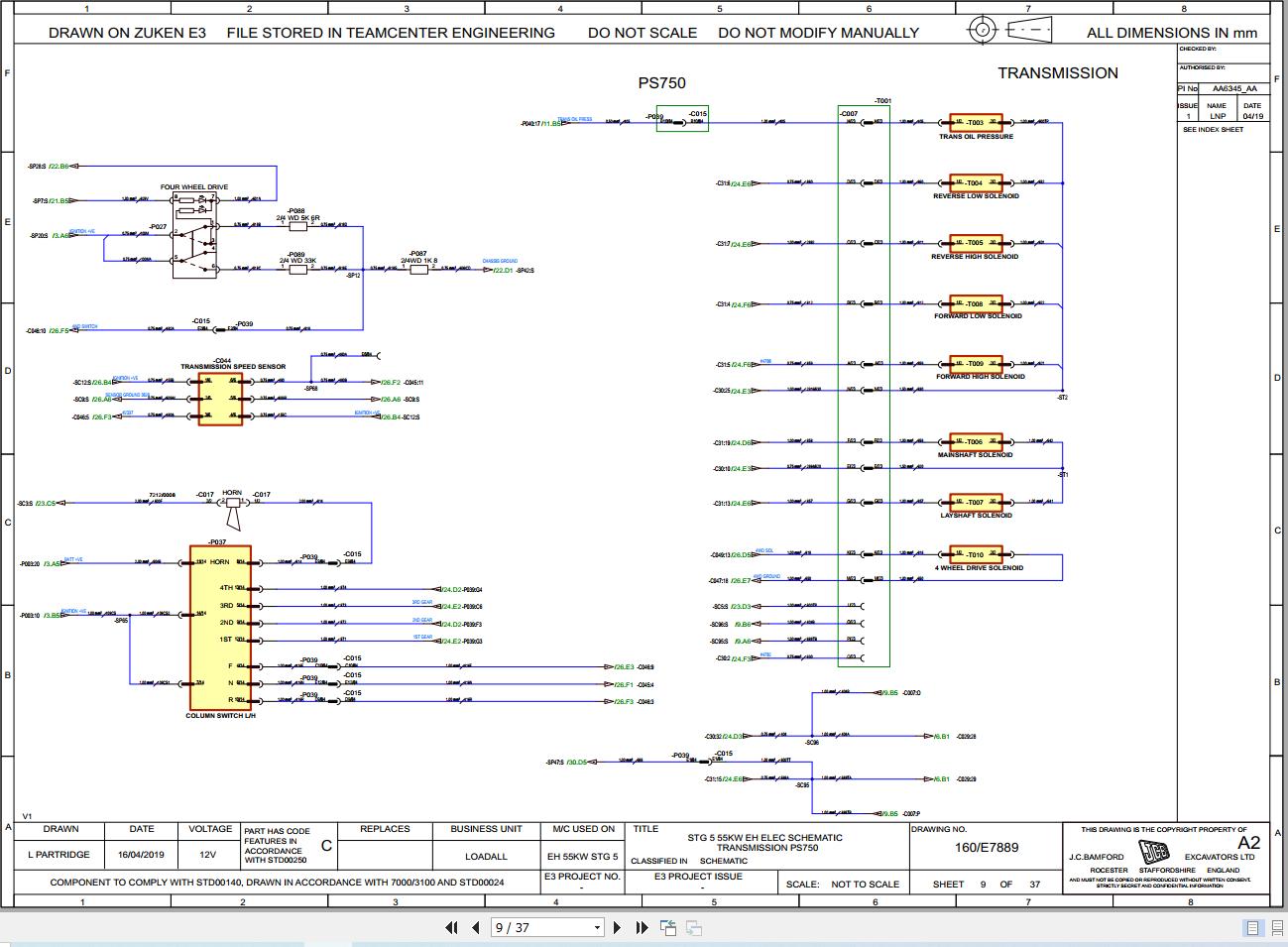 JCB Telehandler 540 200 MP STV 4.8L 2020 Electrical and Hydraulic Diagram (2)