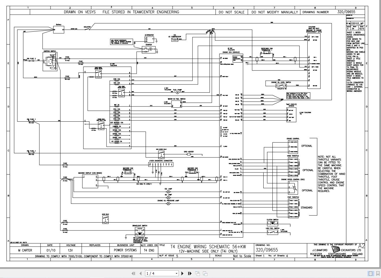 JCB Telehandler 540 200 T4F 55kW 2016 2019 Electrical and Hydraulic Diagram (1)