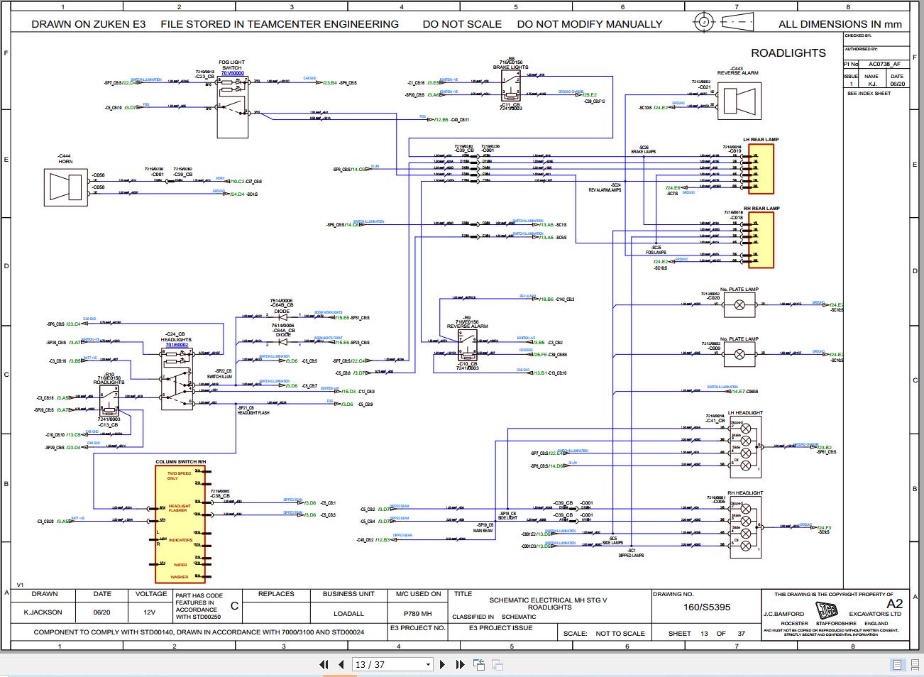 JCB Telehandler 540V140 MP STV 4.8L 2020 2025 Electrical and Hydraulic Diagram (2)