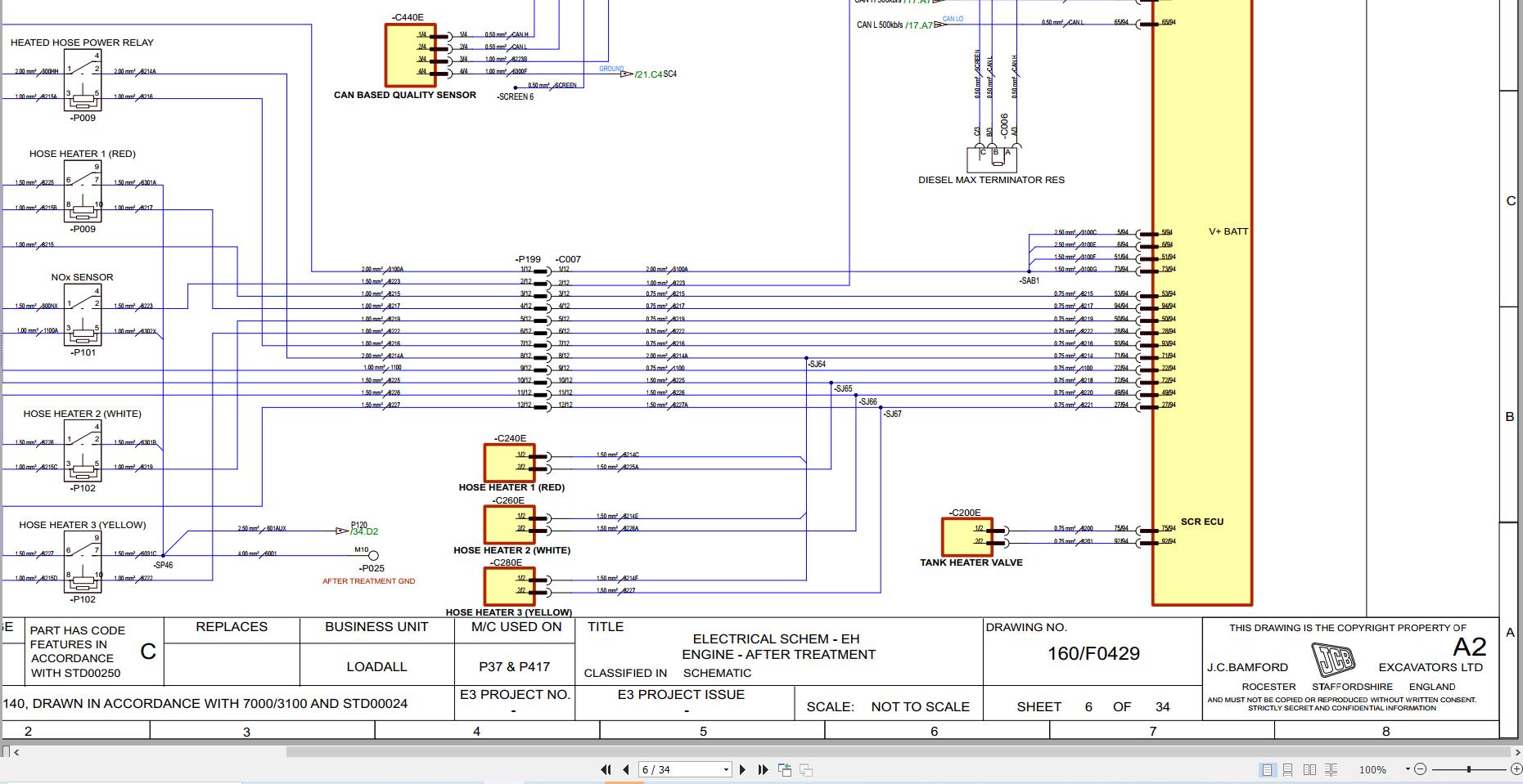 JCB Telehandler 540V140 MP T4F 55kW 2016 2021 Electrical and Hydraulic Diagram (2)