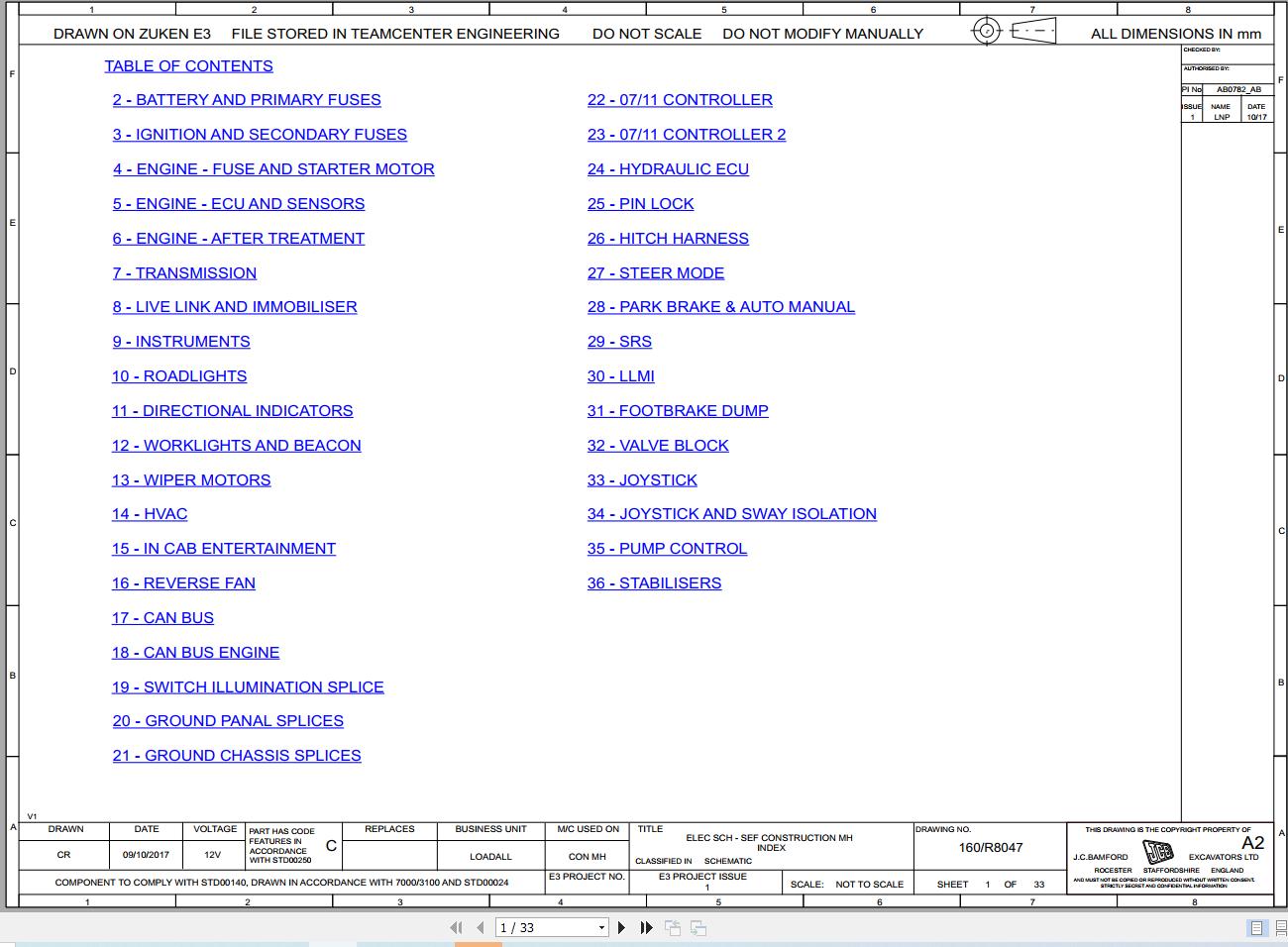 JCB Telehandler 540V140 T4F 3L 2017 2020 Electrical and Hydraulic Diagram (1)