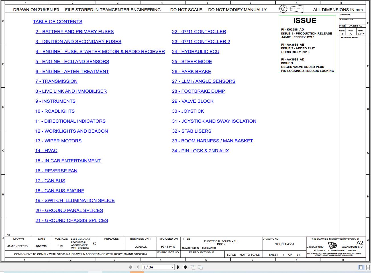 JCB Telehandler 540V140 T4F 55kW 2016 2025 Electrical and Hydraulic Diagram (1)