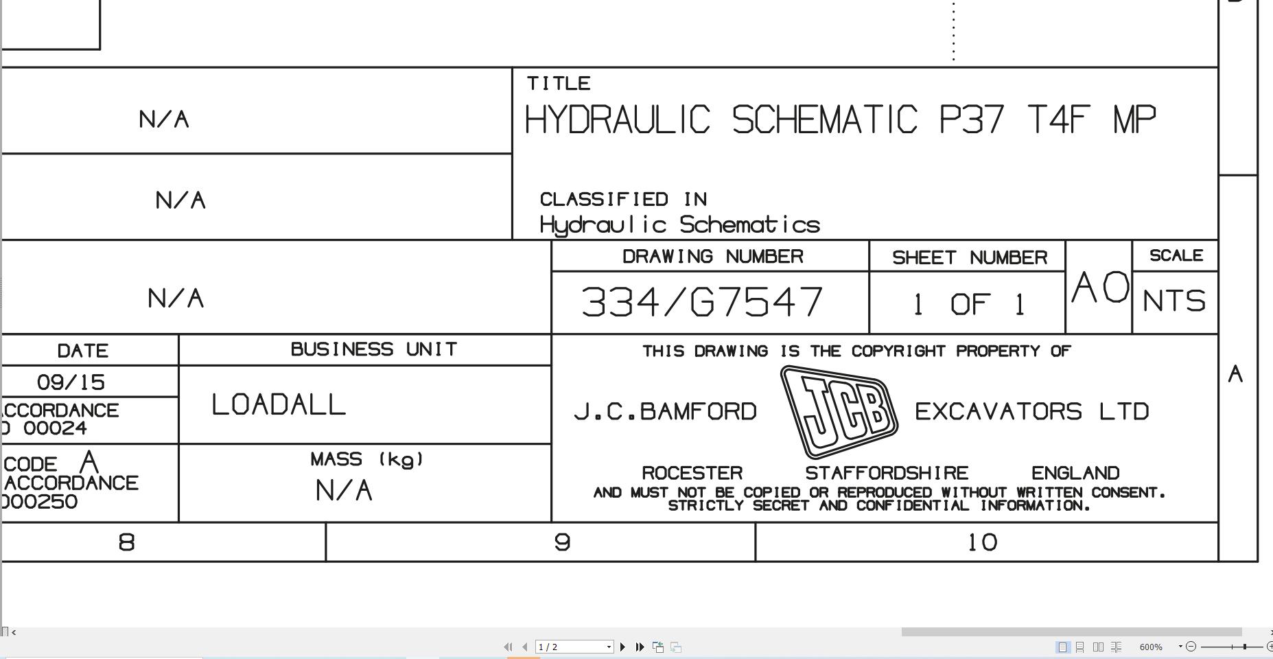 JCB Telehandler 540V140 T4i 2007 Hydraulic Diagram (1)