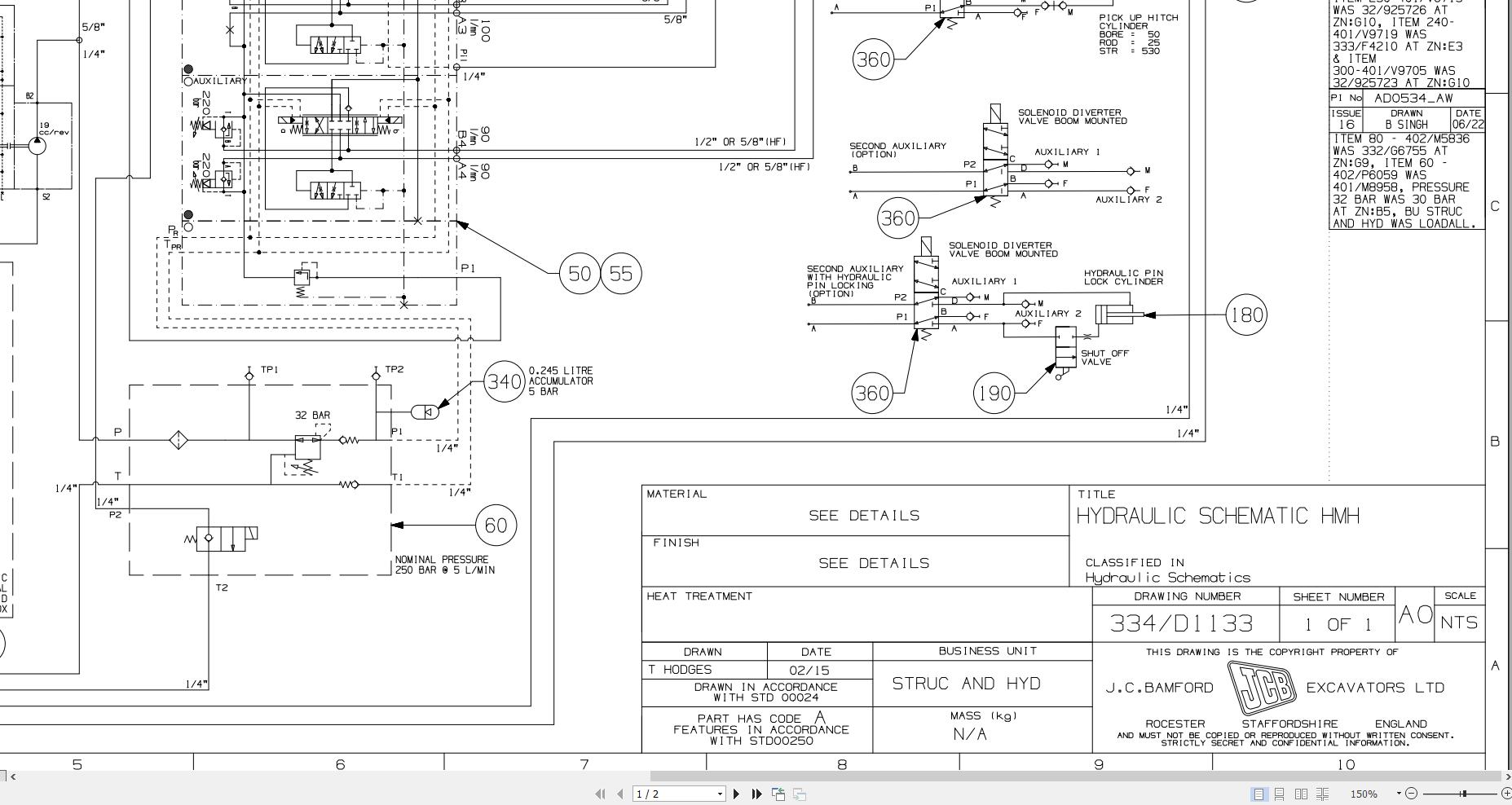 JCB Telehandler 541 70 T4F 3L 2017 Electrical and Hydraulic Diagram (3)