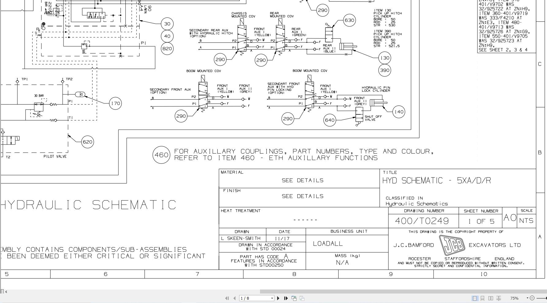 JCB Telehandler 541X70 T4F 2017 2019 Electrical and Hydraulic Diagram (3)