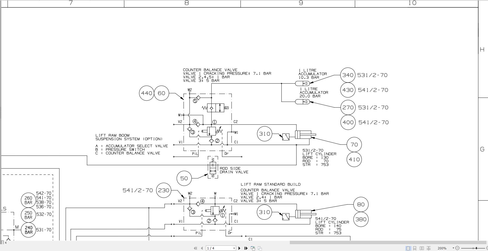JCB Telehandler 542 70 UN3 GB3 2019 2025 Electrical and Hydraulic Diagram (3)