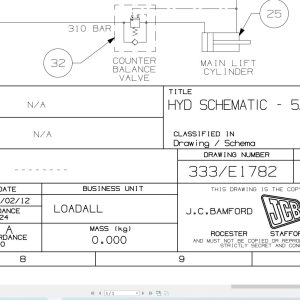 JCB Telehandler 550 140 UN3 GB3 2018 2022 Hydraulic Diagram (1)