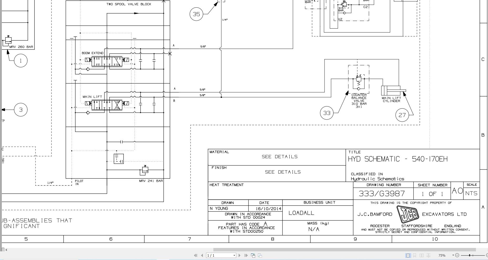 JCB Telehandler 550 170 T4F 55kW 2017 Electrical and Hydraulic Diagram (3)