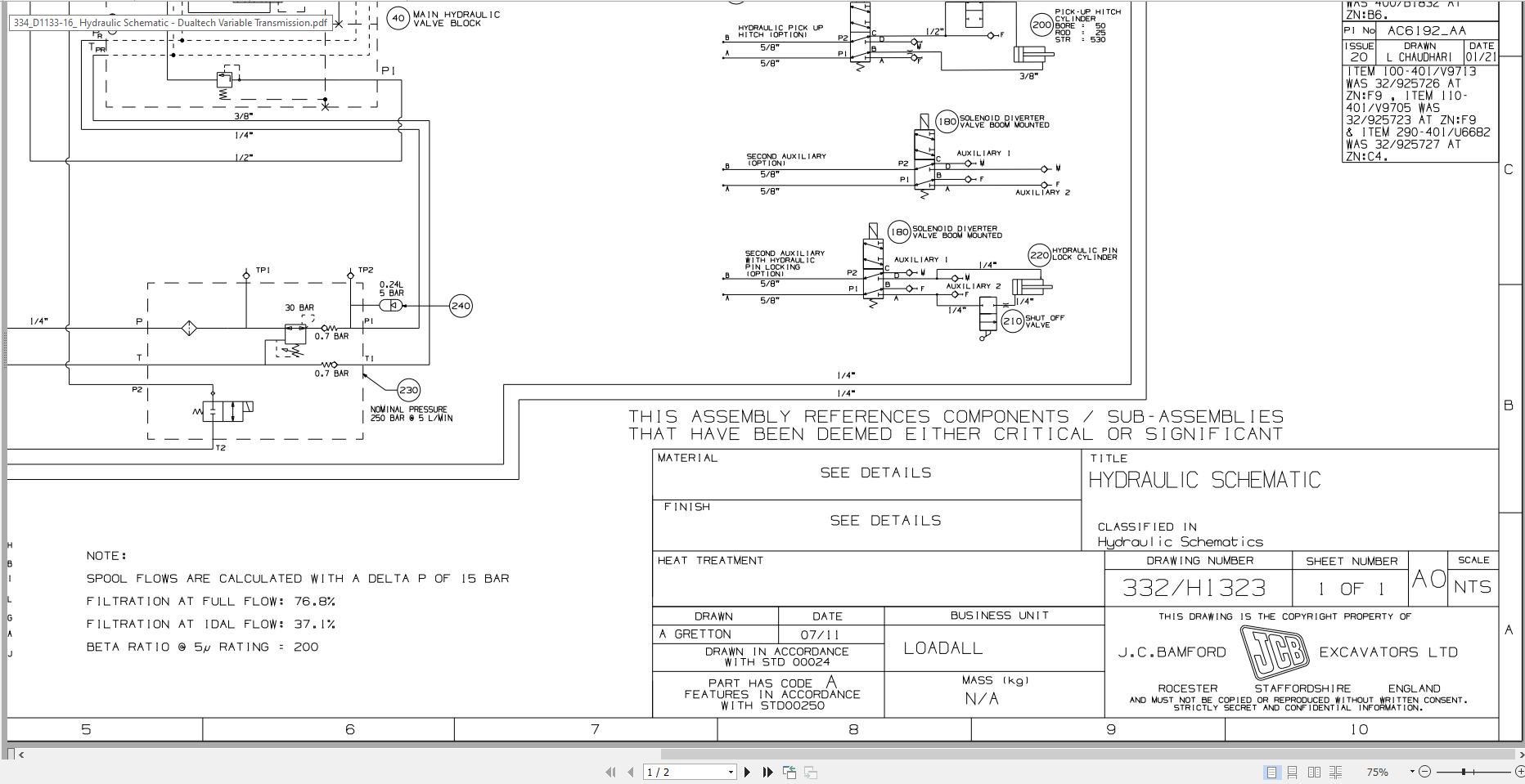 JCB Telehandler 560 80 T4F 2014 2025 Electrical and Hydraulic Diagram (3)