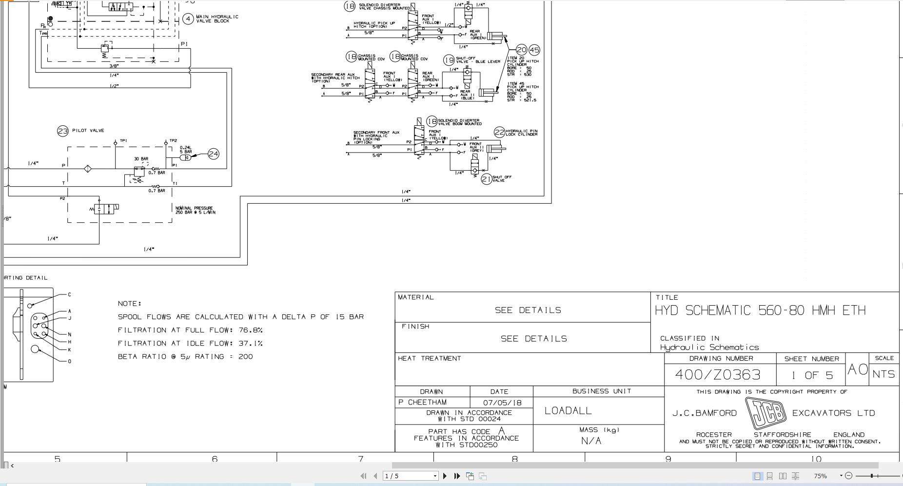 JCB Telehandler 560X80 STV 4.8L 2020 2025 Electrical and Hydraulic Diagram (3)