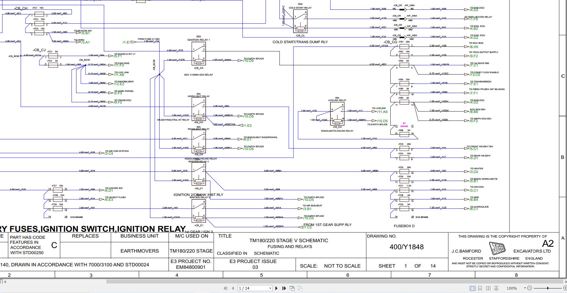 JCB Telescopic Wheel Loader TM180 STV 2019 2025 Electrical Hydraulic Diagram (1)