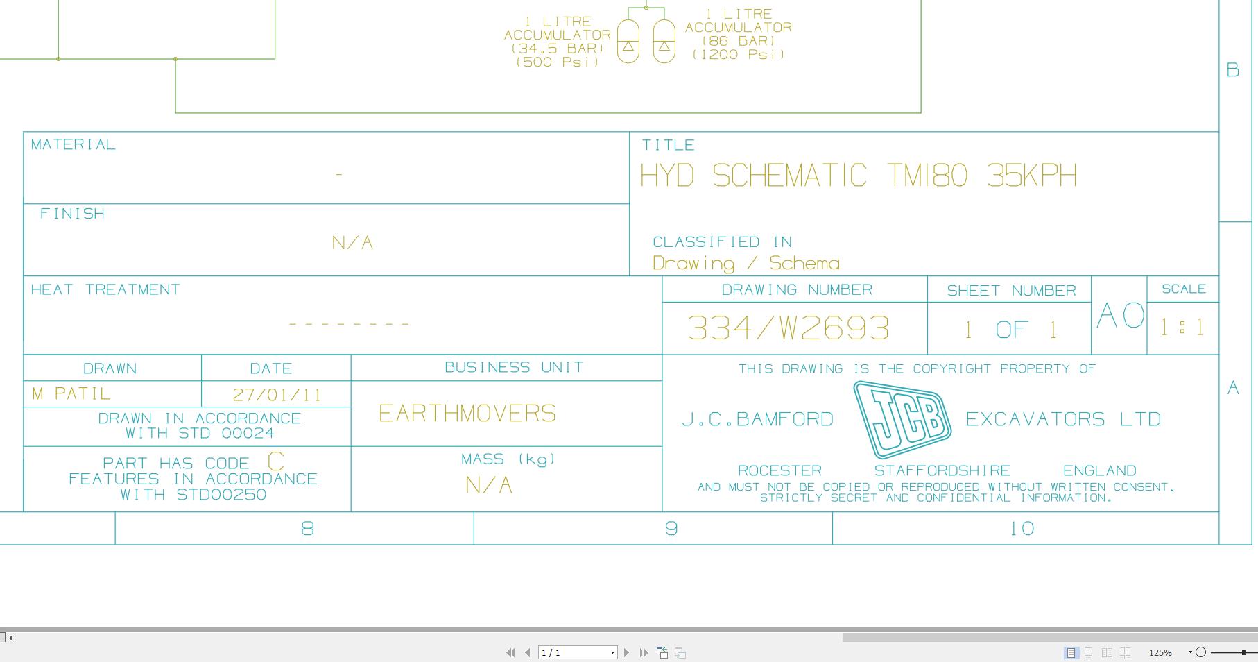 JCB Telescopic Wheel Loader TM180 T4F 2012 2019 Electrical Hydraulic Diagram (1)