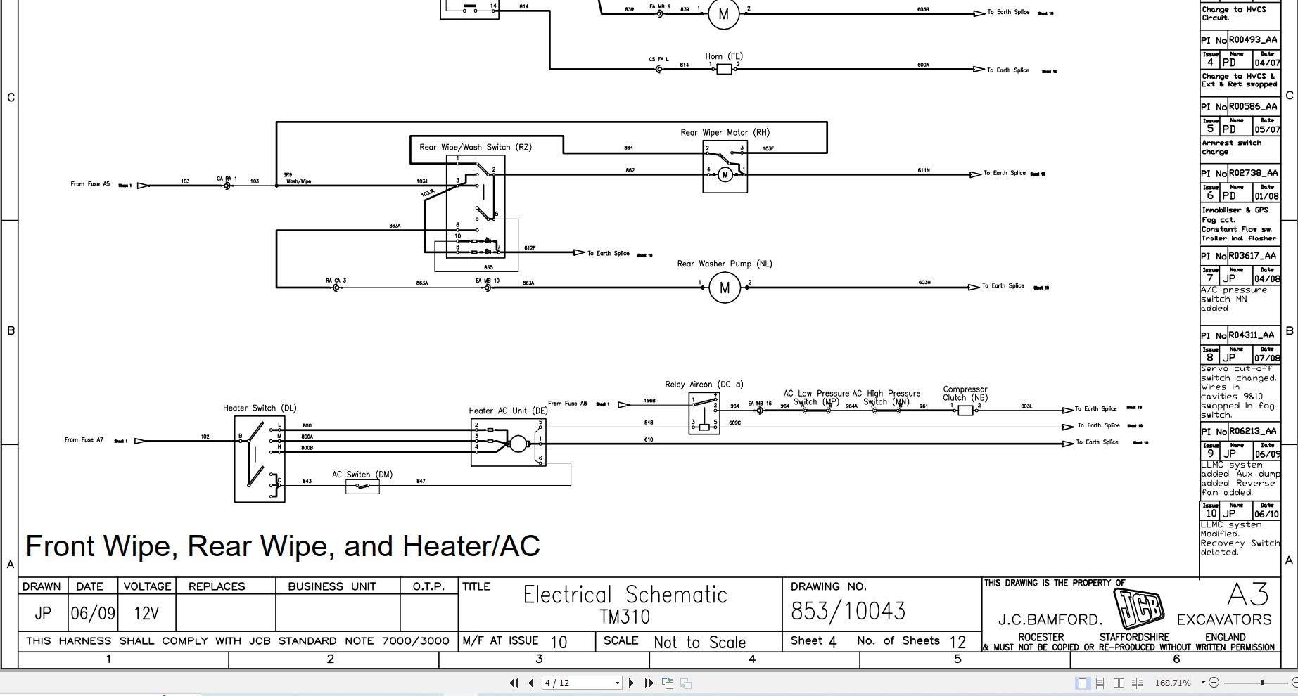 JCB Telescopic Wheel Loader TM310 T3 2007 2012 Electrical Diagram (2)