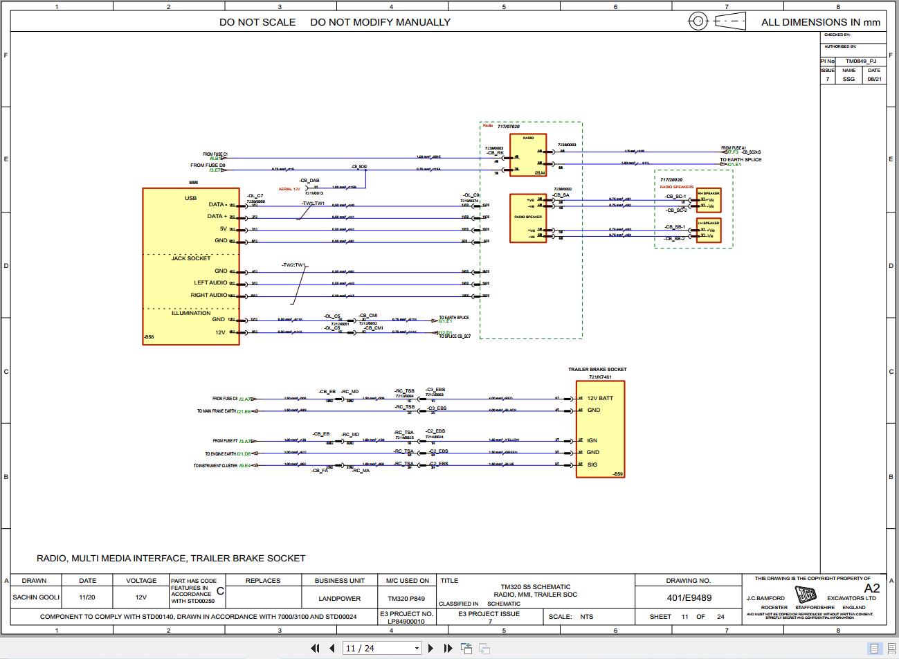 JCB Telescopic Wheel Loader TM320C WM JCB4AX UN3 2023 2025 Electrical Hydraulic Diagram (2)