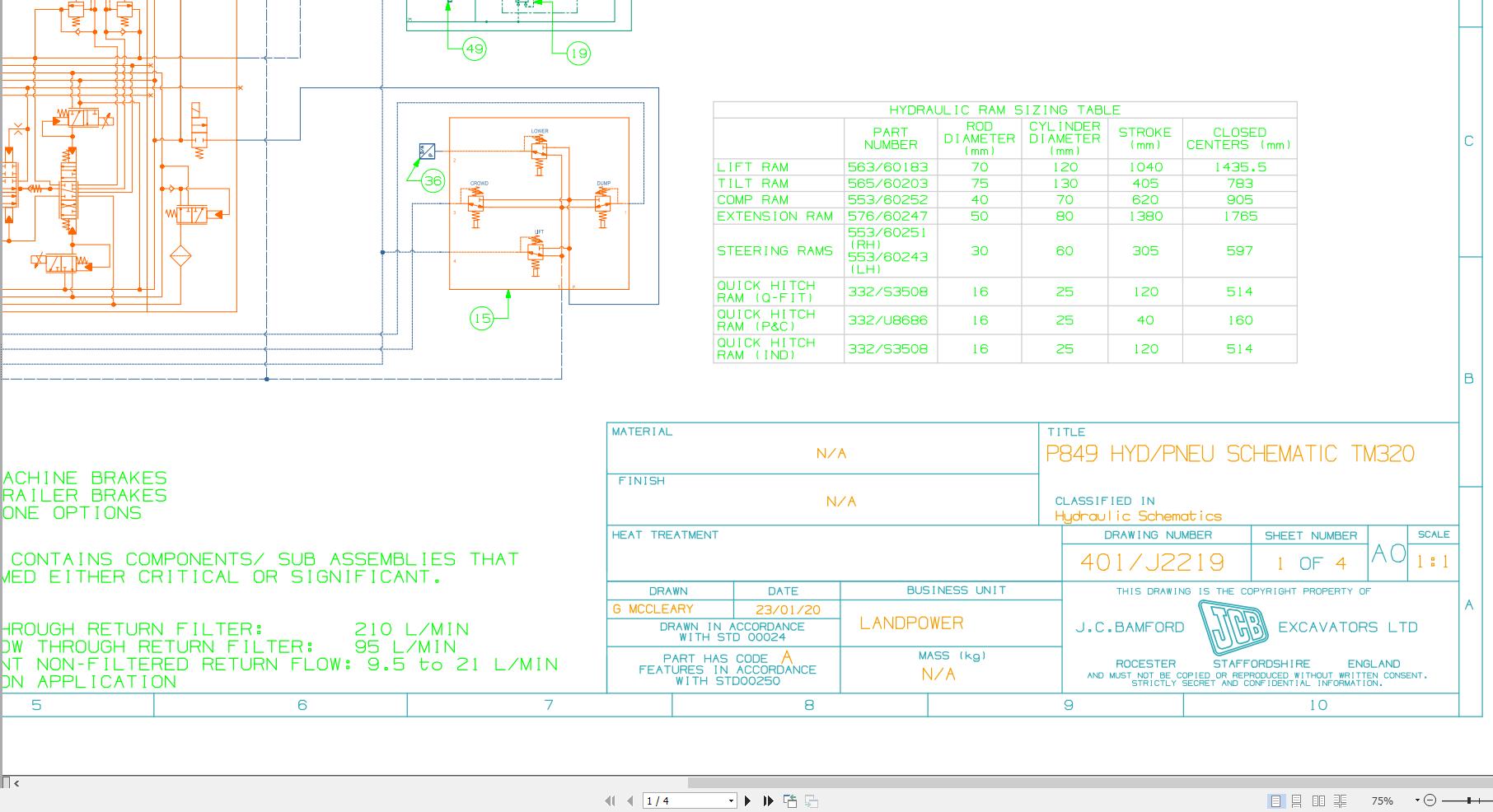 JCB Telescopic Wheel Loader TM320S JCB4AX UN3 2022 2025 Electrical Hydraulic Diagram (3)