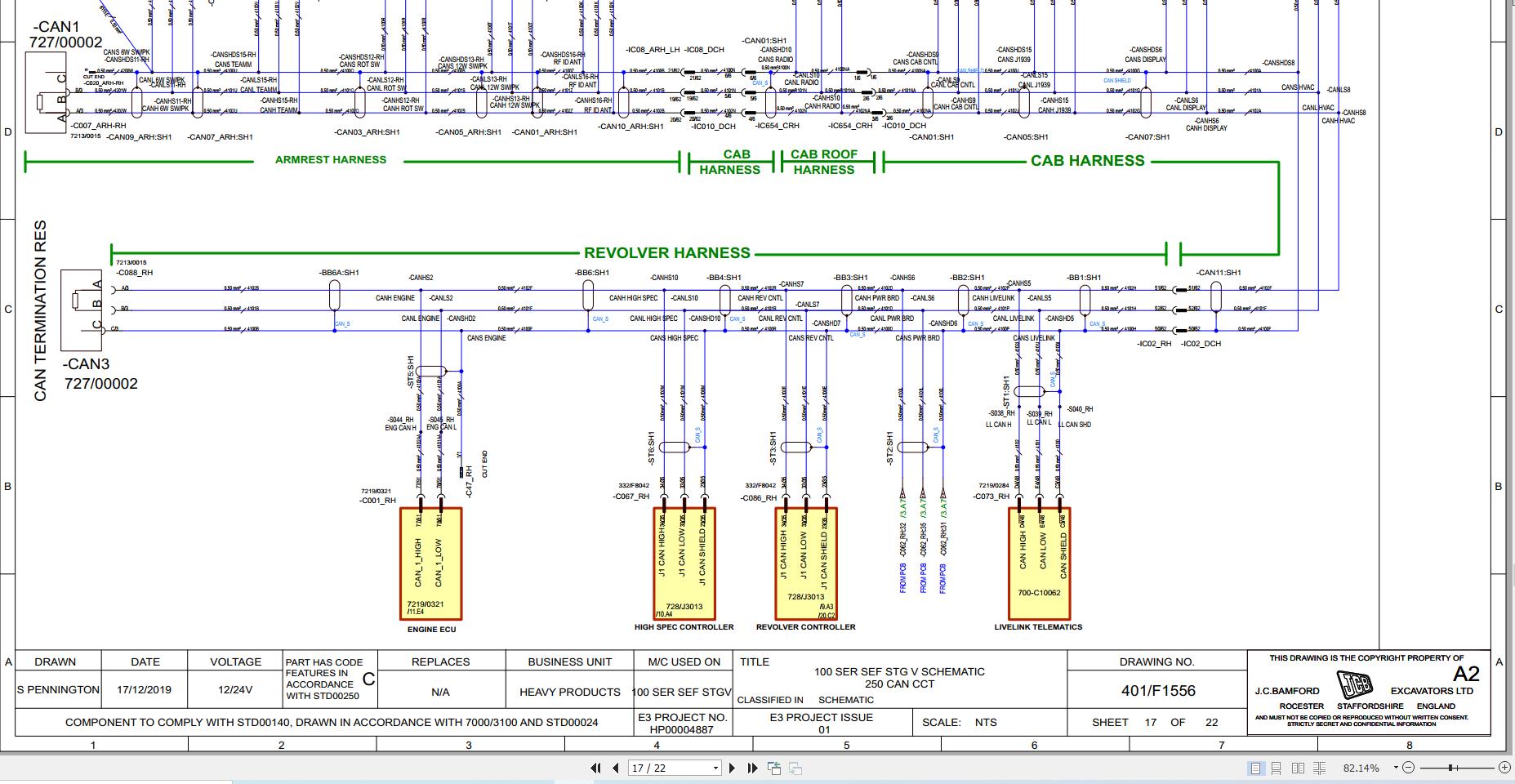 JCB Tracked Excavator 131X STV 2020 2025 Electrical and Hydraulic Diagram (2)
