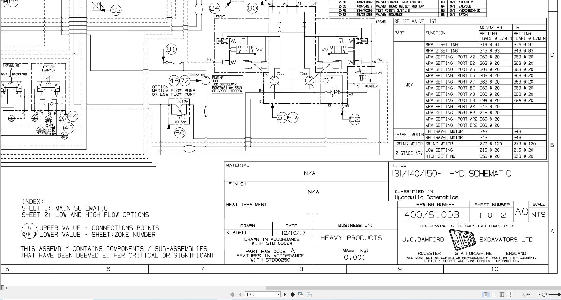 JCB Tracked Excavator 131X T4F 2018 2025 Electrical and Hydraulic Diagram (3)