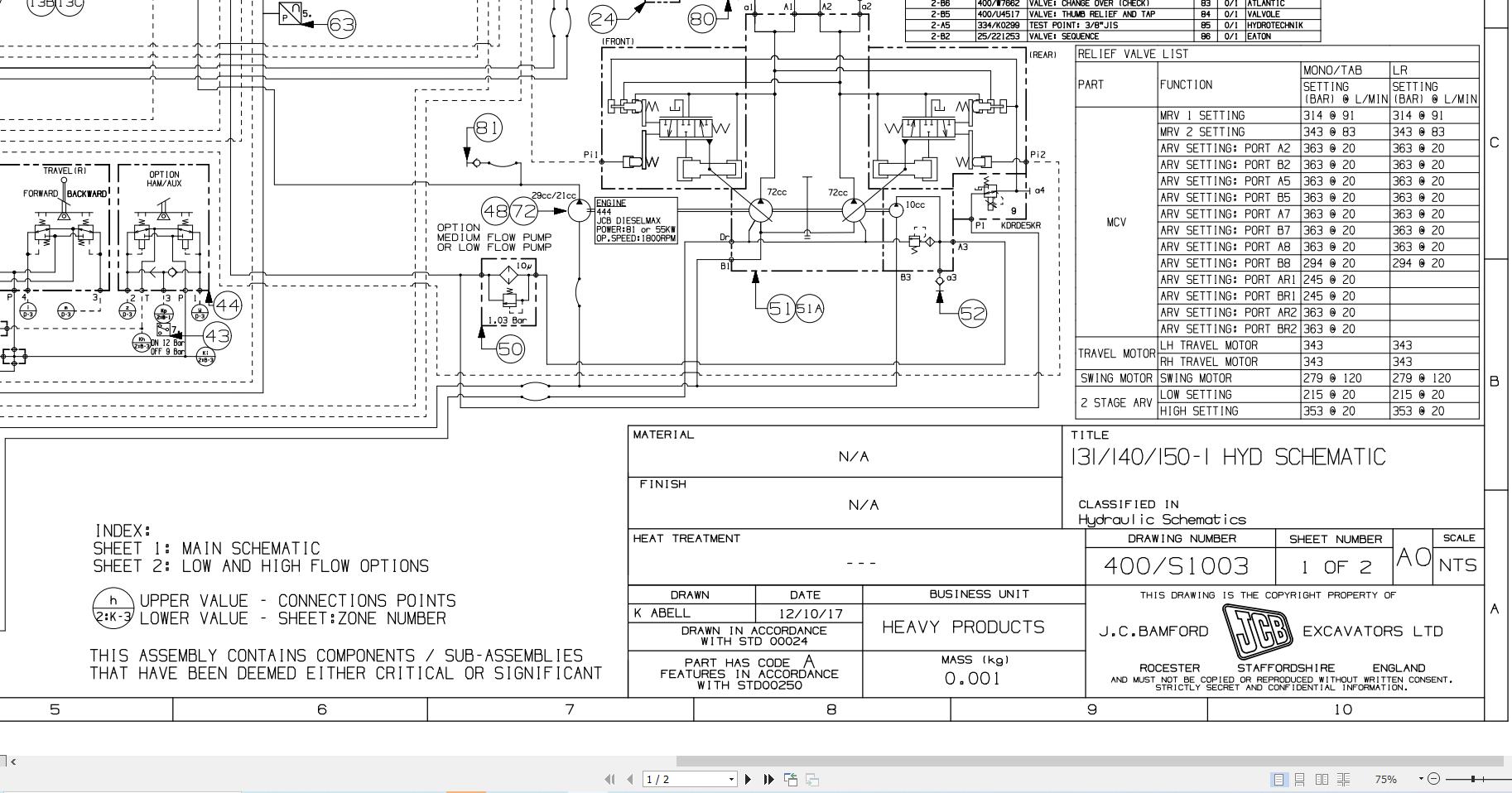 JCB Tracked Excavator 140X T4F 2019 2021 Electrical and Hydraulic Diagram (3)