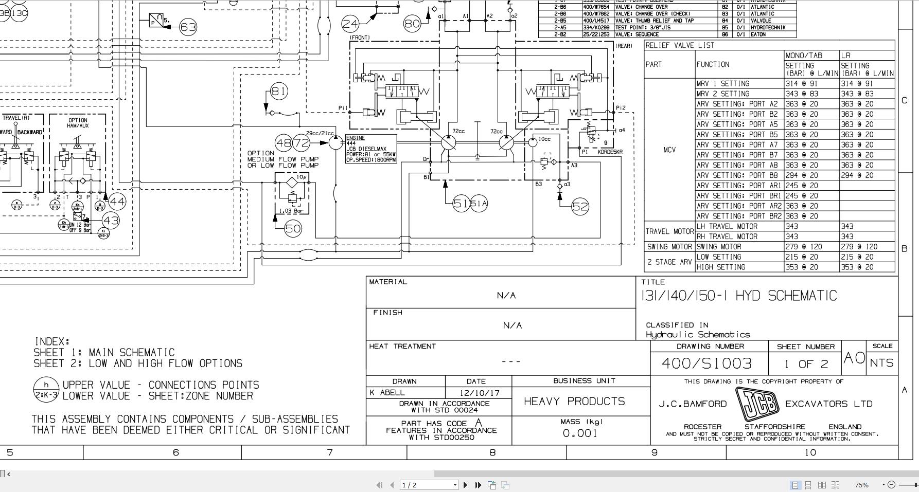 JCB Tracked Excavator 150X T4F 2018 2025 Electrical and Hydraulic Diagram (3)