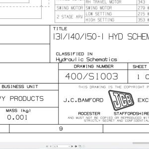 JCB Tracked Excavator 150X T4F JCB9 2023 Hydraulic Diagram (1)