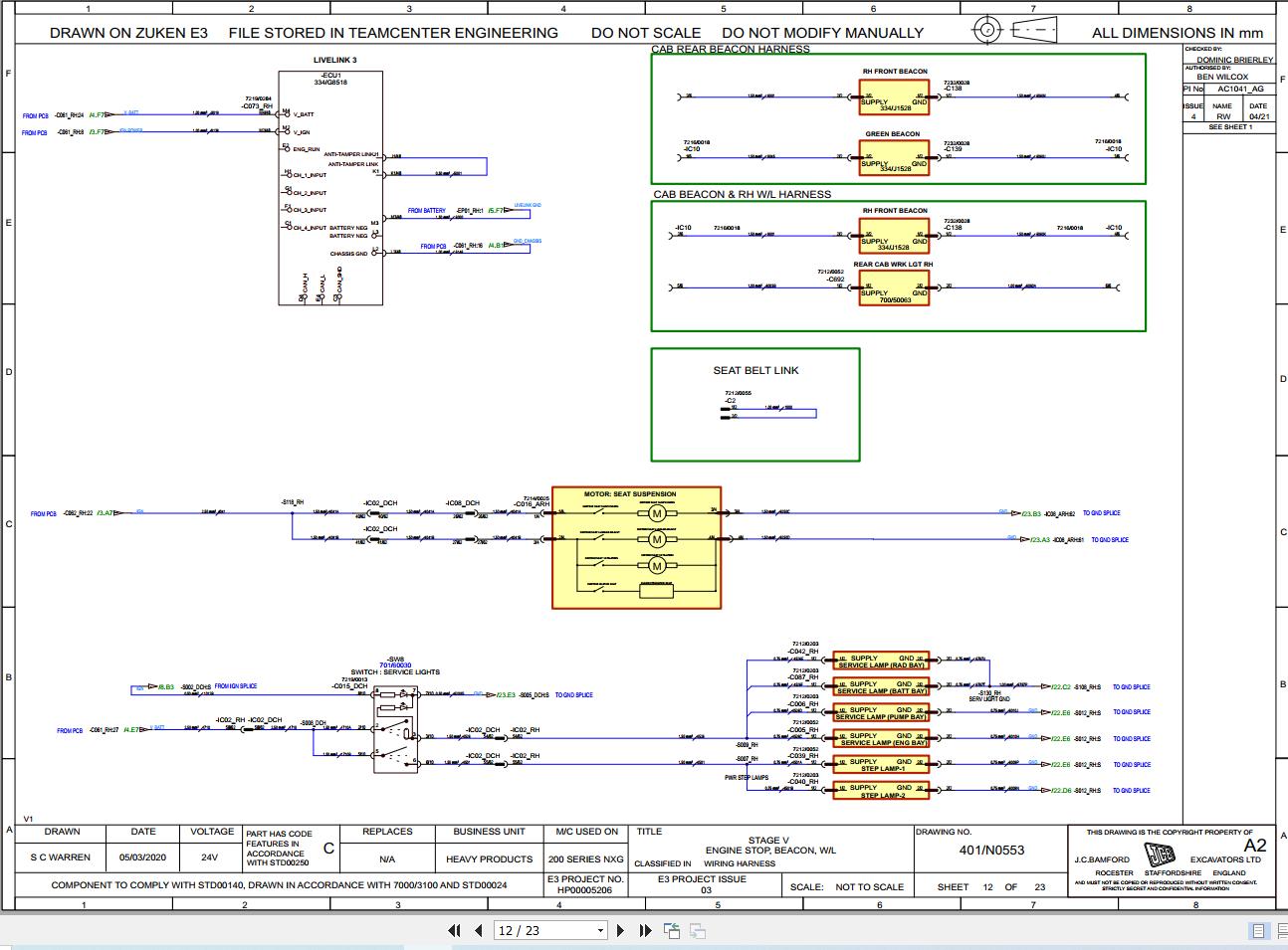 JCB Tracked Excavator 220X STV 2021 2025 Electrical and Hydraulic Diagram (2)